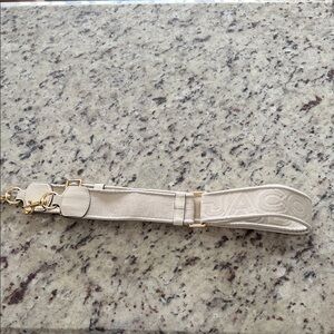 Marc Jacobs Cream Adjustable Logo Strap with Gold Hardware